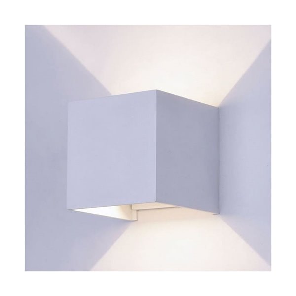 Applique d'extérieur carrée à LED OPEN blanche, avec éclairage direct vers le haut et vers le bas 2x5W 4000K