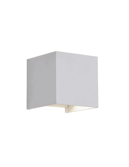 Aplique exterior LED cuadrado OPEN blanco, con luz arriba y abajo 2x5W 4000K