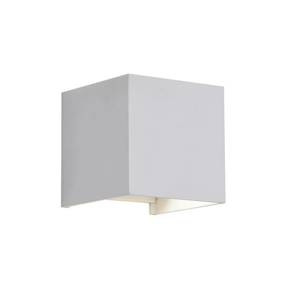 Luminária de parede LED quadrada OPEN para exterior, em branco, com luz ascendente e descendente 2x5W 4000K