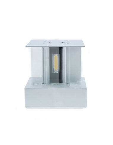 Aplique exterior LED cuadrado OPEN blanco, con luz arriba y abajo 2x5W 4000K