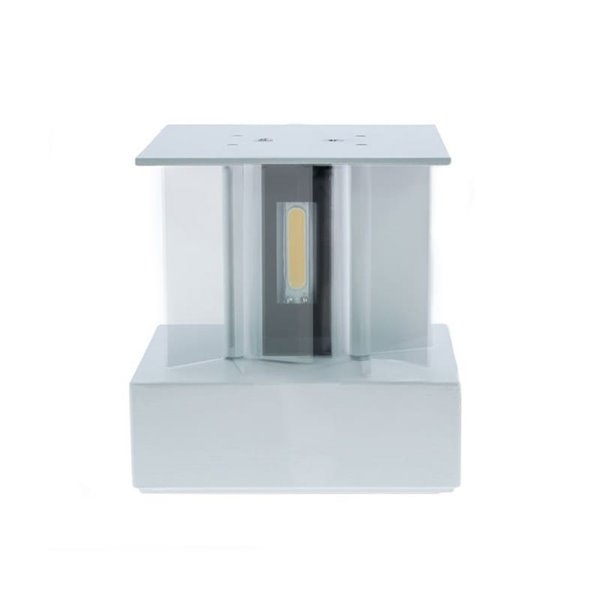 Luminária de parede LED quadrada OPEN para exterior, em branco, com luz ascendente e descendente 2x5W 4000K