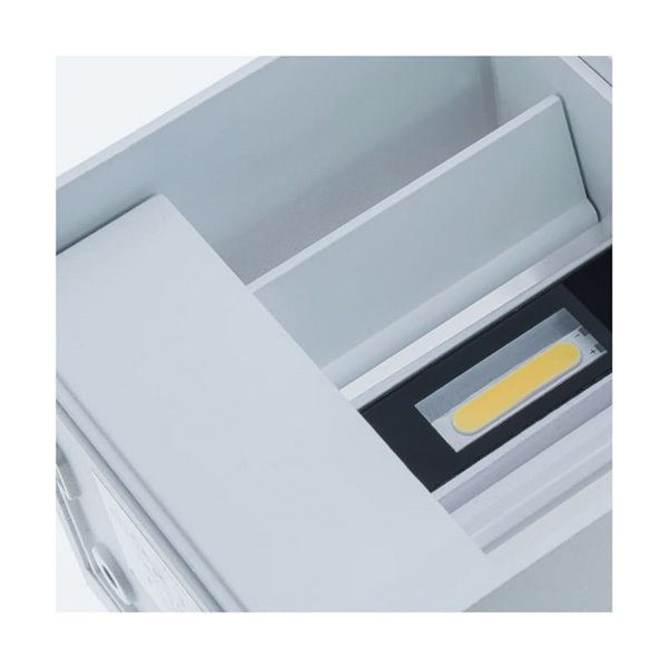 Luminária de parede LED quadrada OPEN para exterior, em branco, com luz ascendente e descendente 2x5W 4000K
