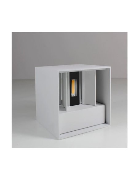 Applique d'extérieur carrée à LED OPEN blanche, avec éclairage direct vers le haut et vers le bas 2x5W 4000K