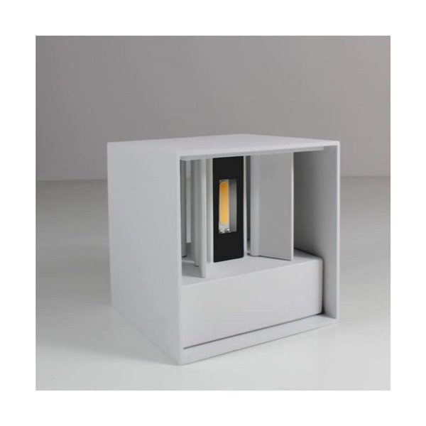 Aplique exterior LED cuadrado OPEN blanco, con luz arriba y abajo 2x5W 4000K