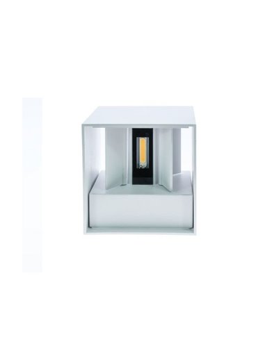 Luminária de parede LED quadrada OPEN para exterior, em branco, com luz ascendente e descendente 2x5W 4000K