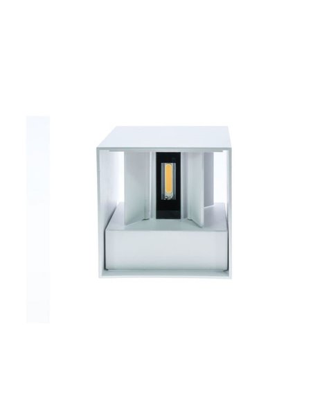 Applique d'extérieur carrée à LED OPEN blanche, avec éclairage direct vers le haut et vers le bas 2x5W 4000K