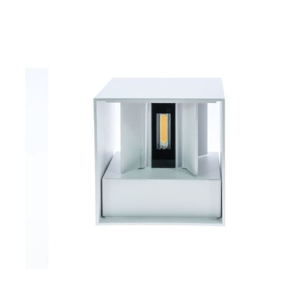 Applique d'extérieur carrée à LED OPEN blanche, avec éclairage direct vers le haut et vers le bas 2x5W 4000K