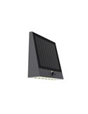 Aplique de pared solar LED negro RAKSSA, con panel solar, interruptor y 4 intensidades, 5.2W 1000Lm 4000K IP54