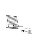 Aplique de pared solar LED negro RAKSSA, con panel solar, interruptor y 4 intensidades, 5.2W 1000Lm 4000K IP54