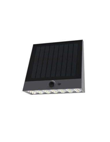 Applique murale solaire LED noire RAKSSA avec panneau solaire, interrupteur et 4 intensités, 5,2 W, 1 000 lm, 4 000 K, IP54
