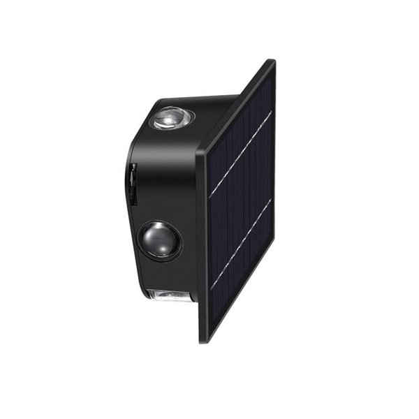 Applique murale solaire d'extérieur à LED CALM avec capteur crépusculaire, noire, IP54, 150 lm, 2 CCT, 3 000 K-6 000 K