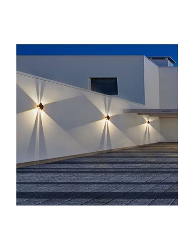 Aplique de exterior LED solar CALM, con sensor crepuscular, negro IP54 150Lm 2CCT 3000K-6000K