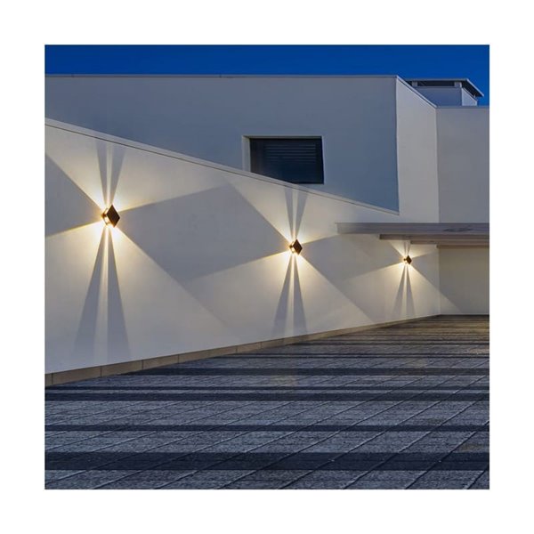 Aplique de exterior LED solar CALM, con sensor crepuscular, negro IP54 150Lm 2CCT 3000K-6000K