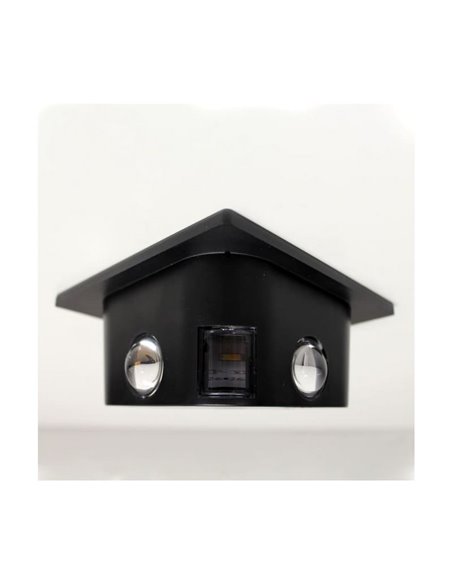 Luminária de parede externa LED solar CALM com sensor crepuscular, preta, IP54, 150 lm, 2 compartimentos, 3000K-6000K