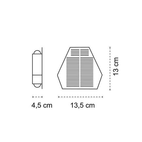 Aplique de exterior LED solar DIAMANTE, con sensor crepuscular, 120Lm 2CCT 3000K-6000K