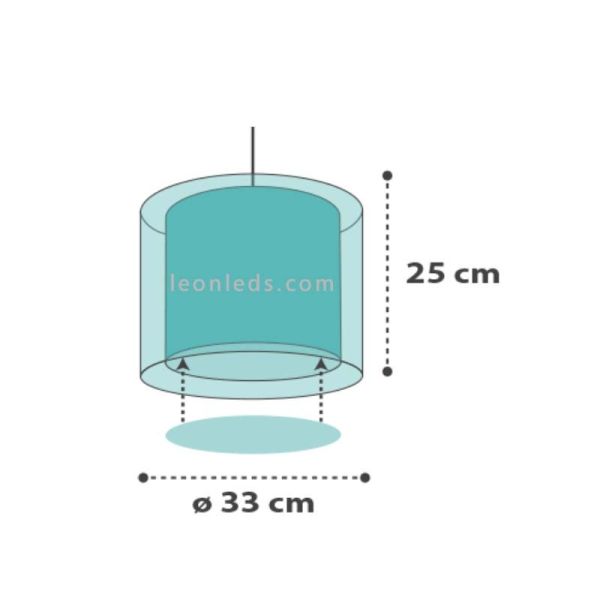 Lámpara de Techo gris con nubes con una pantalla redonda serie Clouds de Dalber 41412E | LeonLeds Iluminación
