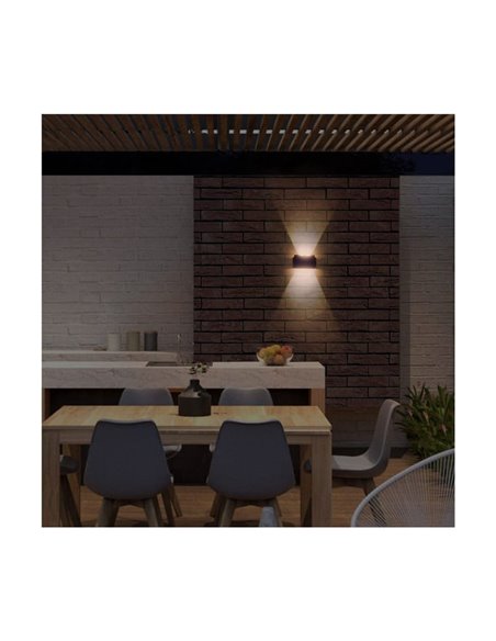 Aplique de exterior LED solar NIL, negro con sensor crepuscular, IP54 120Lm 3000K