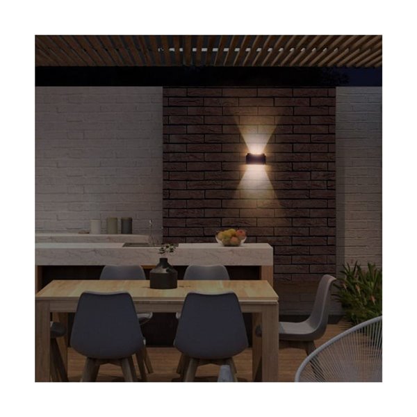 Applique murale solaire d'extérieur à LED NIL, noire, avec capteur crépusculaire, IP54, 120 lm, 3 000 K