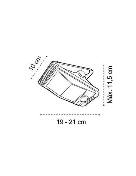 Aplique pinza LED solar CLIP, con sensor de movimiento y crepuscular para exterior IP65, 3W 300Lm, 4200K