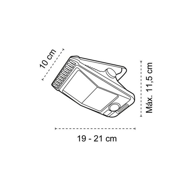 Luminária de parede solar LED CLIP, com sensor de movimento e crepúsculo para uso externo, IP65, 3W 300Lm, 4200K