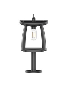Lampadaire solaire LED ZEFFA pour extérieur, noir avec 4 intensités lumineuses, 4W 350Lm 4000K
