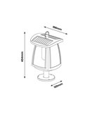 Sobremuro solar LED ZEFFA para exterior, negro con 4 intensidades de luz, 4W 350Lm 4000K 