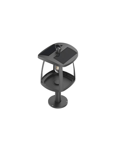 Sobremuro solar LED ZEFFA para exterior, negro con 4 intensidades de luz, 4W 350Lm 4000K 