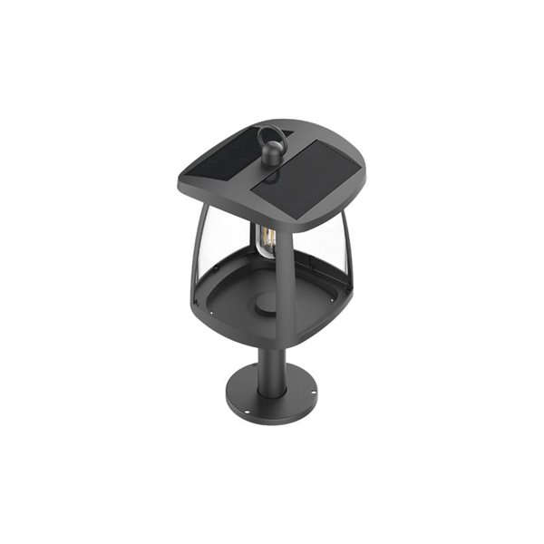 Sobremuro solar LED ZEFFA para exterior, negro con 4 intensidades de luz, 4W 350Lm 4000K 