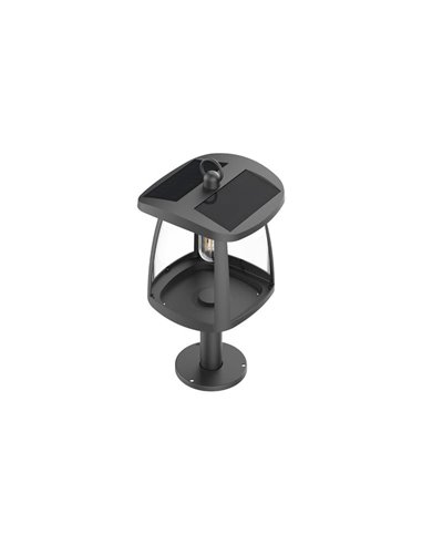 Sobremuro solar LED ZEFFA para exterior, negro con 4 intensidades de luz, 4W 350Lm 4000K 