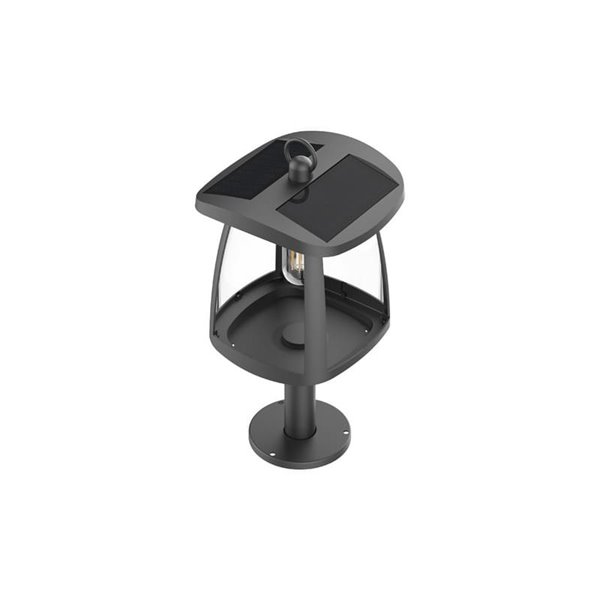 Sobremuro solar LED ZEFFA para exterior, negro con 4 intensidades de luz, 4W 350Lm 4000K 