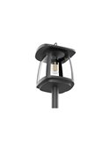 Lampadaire solaire LED ZEFFA pour extérieur, noir avec 4 intensités lumineuses, 4W 350Lm 4000K
