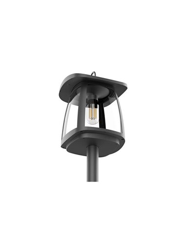 Lampadaire solaire LED ZEFFA pour extérieur, noir avec 4 intensités lumineuses, 4W 350Lm 4000K