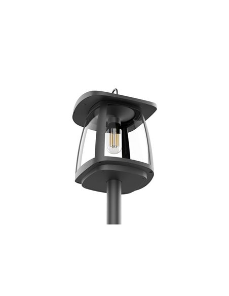 Luminária solar LED ZEFFA para uso externo, preta com 4 intensidades de luz, 4W 350Lm 4000K