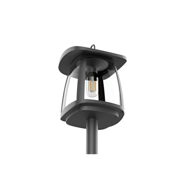 Luminária solar LED ZEFFA para uso externo, preta com 4 intensidades de luz, 4W 350Lm 4000K