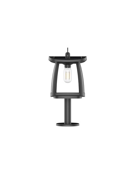 Sobremuro solar LED ZEFFA para exterior, negro con 4 intensidades de luz, 4W 350Lm 4000K 