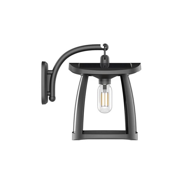 Applique solaire LED ZEFFA, lanterne noire pour extérieur, 4 W, 350 lm, 4 000 K, IP54