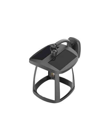 Applique solaire LED ZEFFA, lanterne noire pour extérieur, 4 W, 350 lm, 4 000 K, IP54