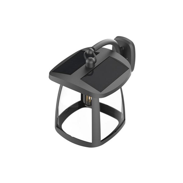 Applique solaire LED ZEFFA, lanterne noire pour extérieur, 4 W, 350 lm, 4 000 K, IP54