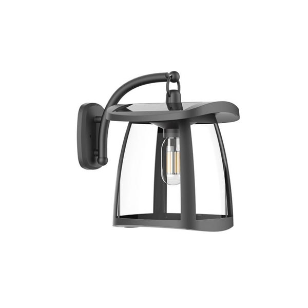 Applique solaire LED ZEFFA, lanterne noire pour extérieur, 4 W, 350 lm, 4 000 K, IP54