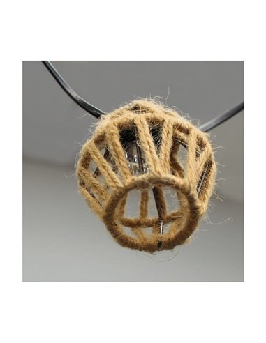 Guirlande lumineuse solaire d'extérieur à LED ETNA, rechargeable par USB ou à énergie solaire, 10 ampoules, 5 W, 330 lm, 2 700 K