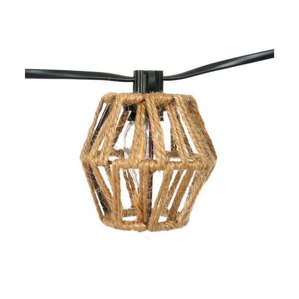 Guirnalda de exterior LED solar ETNA, de cuerda con batería recargable USB o luz solar, 10 bombillas, 5W 330Lm, 2700K