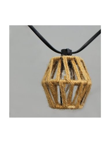 Guirnalda de exterior LED solar ETNA, de cuerda con batería recargable USB o luz solar, 10 bombillas, 5W 330Lm, 2700K