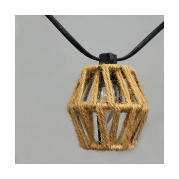 Guirnalda de exterior LED solar ETNA, de cuerda con batería recargable USB o luz solar, 10 bombillas, 5W 330Lm, 2700K