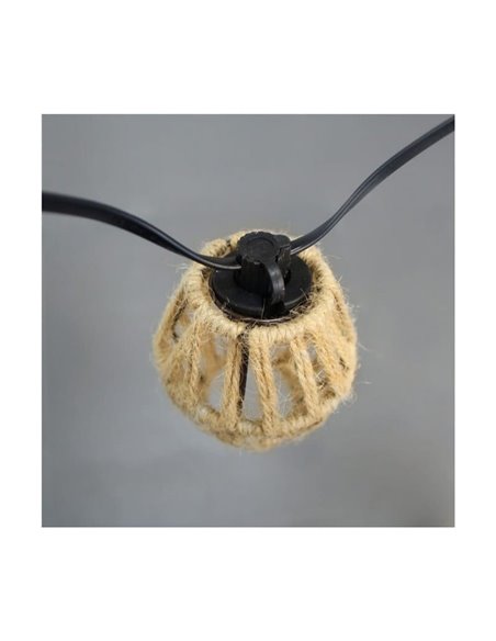 Guirlande lumineuse solaire d'extérieur à LED ETNA, rechargeable par USB ou à énergie solaire, 10 ampoules, 5 W, 330 lm, 2 700 K