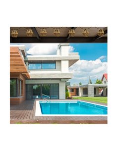 Guirnalda de exterior LED solar ETNA, de cuerda con batería recargable USB o luz solar, 10 bombillas, 5W 330Lm, 2700K 2