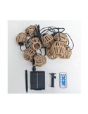 Guirnalda de exterior LED solar ETNA, de cuerda con batería recargable USB o luz solar, 10 bombillas, 5W 330Lm, 2700K