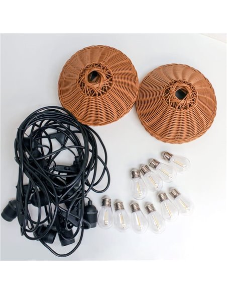 Guirnalda de exterior LED solar TEIDE, con bateria recargable y 10 bombillas incluidas, 8W 430Lm, 2700K