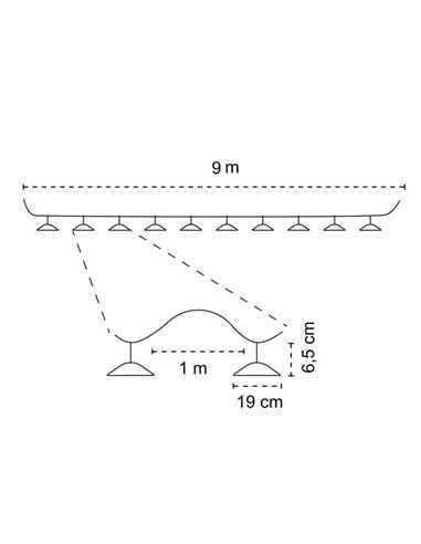 Luz de corda LED solar para exterior TEIDE, com bateria recarregável e 10 lâmpadas incluídas, 8W 430Lm, 2700K