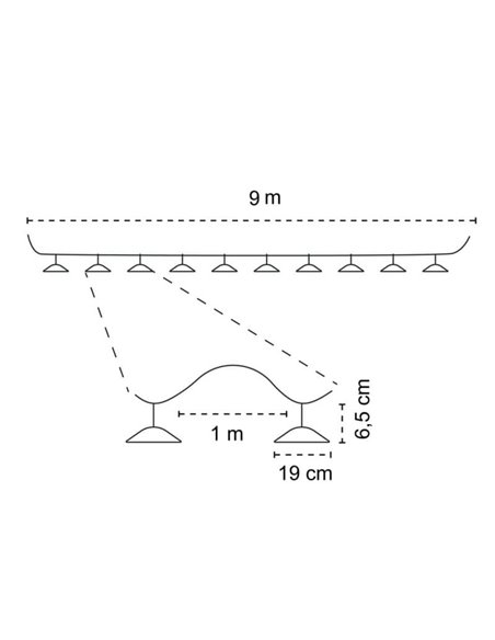 Luz de corda LED solar para exterior TEIDE, com bateria recarregável e 10 lâmpadas incluídas, 8W 430Lm, 2700K