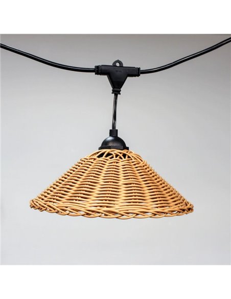 Luz de corda LED solar para exterior TEIDE, com bateria recarregável e 10 lâmpadas incluídas, 8W 430Lm, 2700K